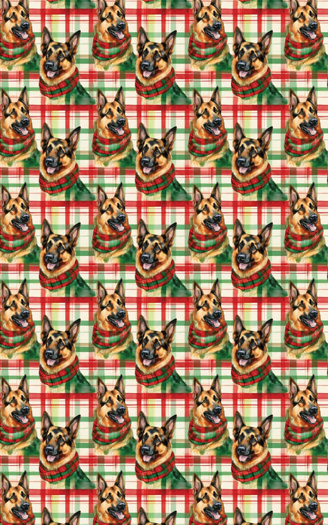 German Shepherd Plaid Parade - London Penny Gift Wrap