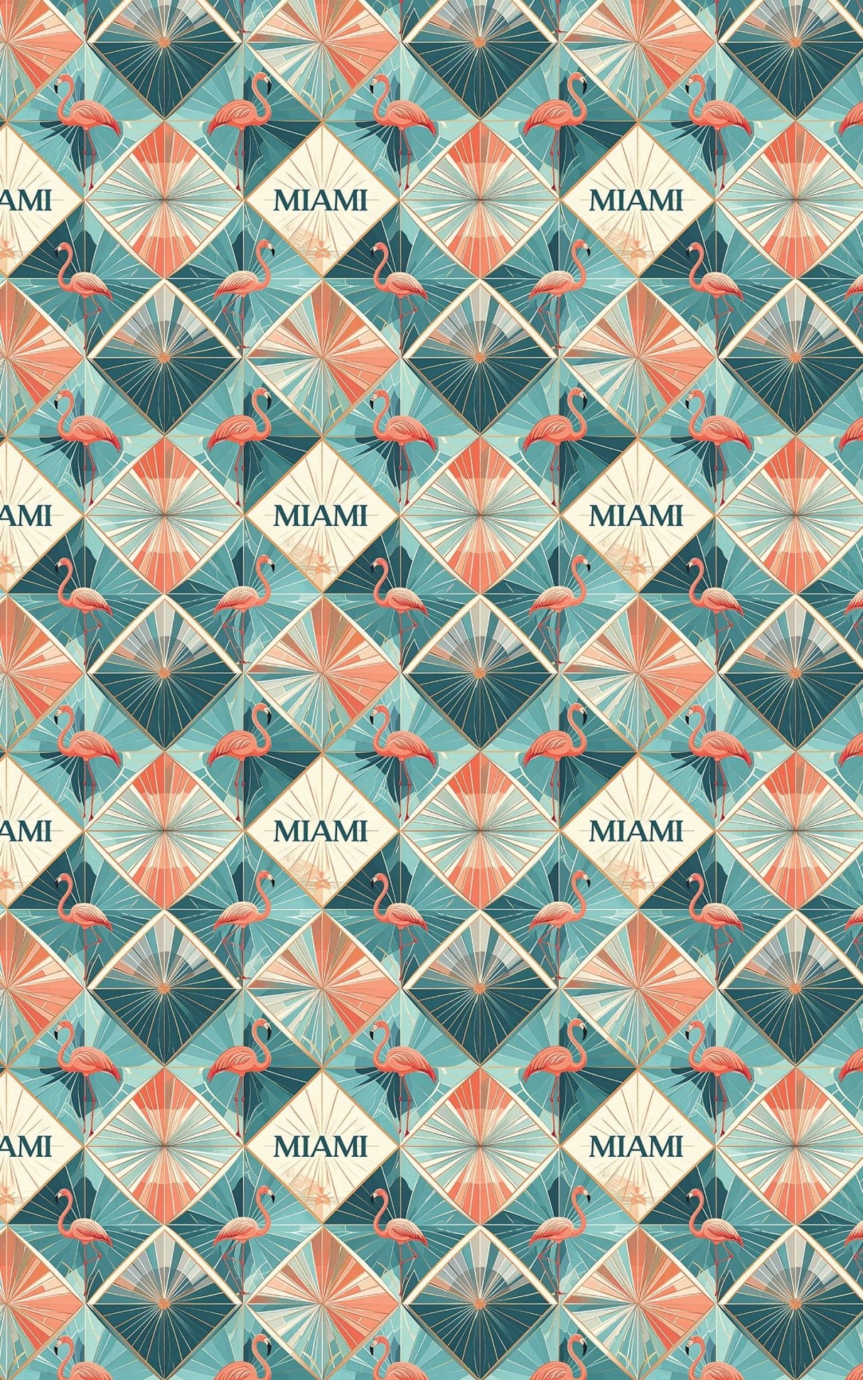 Miami — Tropical Deco Wrapping Paper - London Penny Gift Wrap