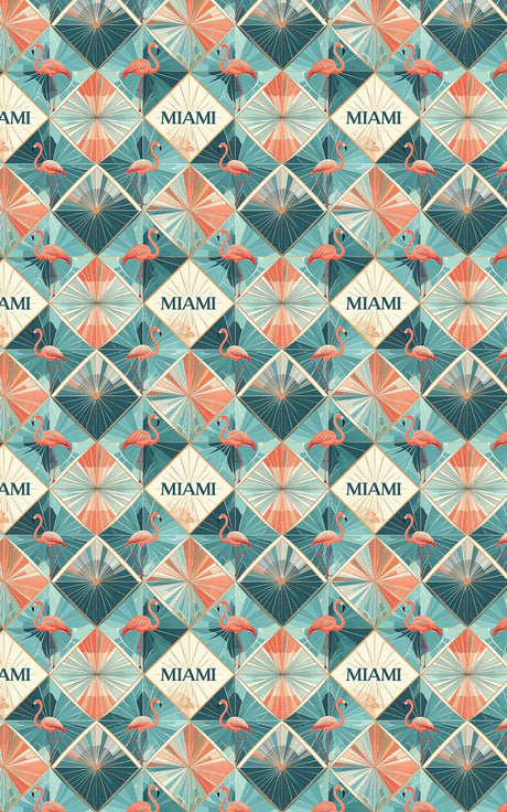 Miami — Tropical Deco Wrapping Paper - London Penny Gift Wrap