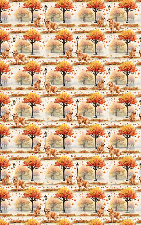 Golden Retriever Fall - London Penny Gift Wrap