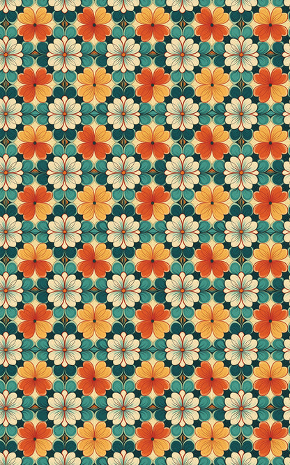 Retro Floral Grid