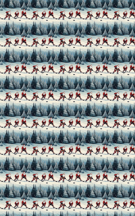 Hockey Claus in Action - London Penny Gift Wrap