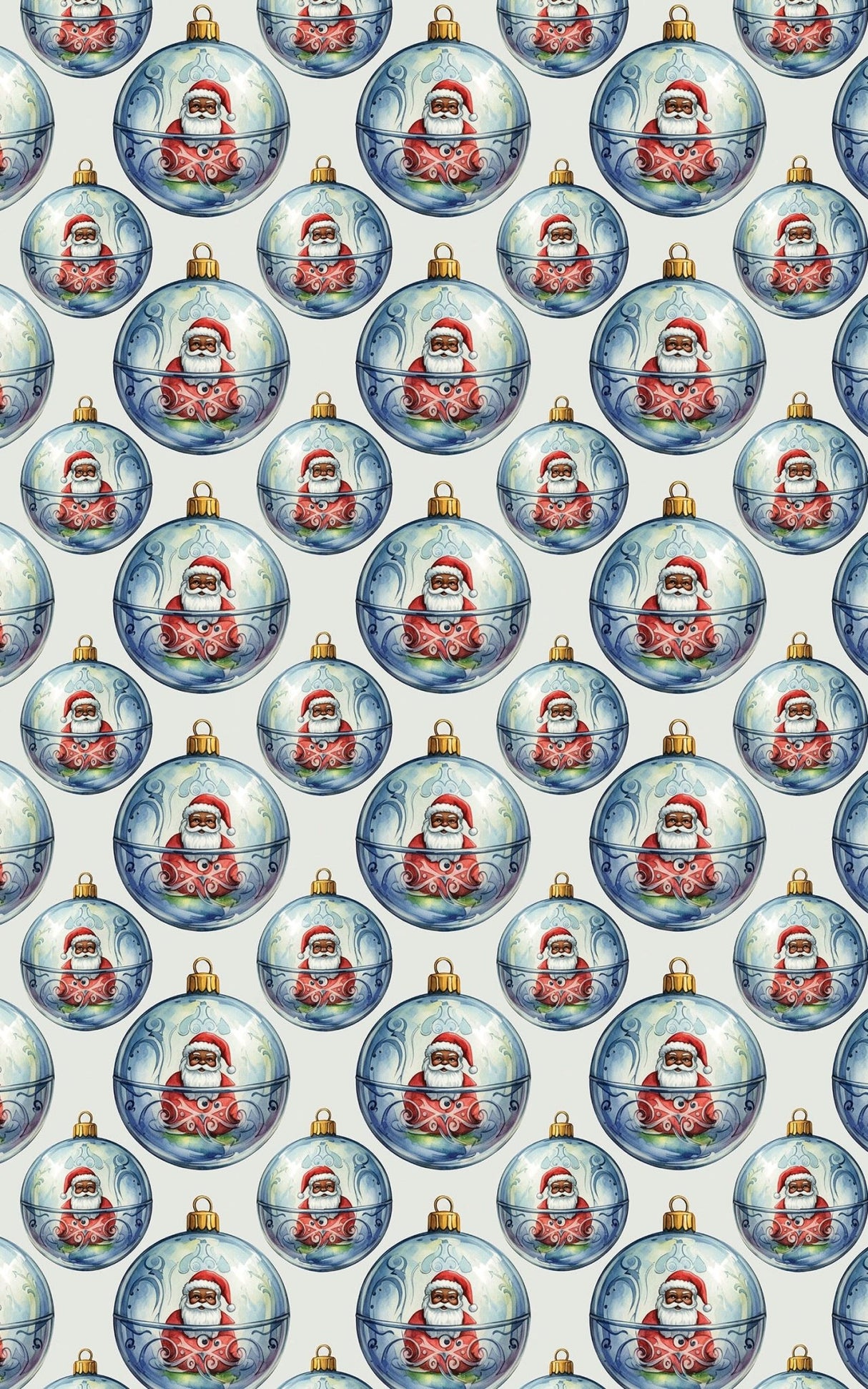 Santa & Ornaments - London Penny Gift Wrap