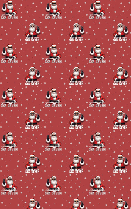 Santa Says 67 - Red - London Penny Gift Wrap