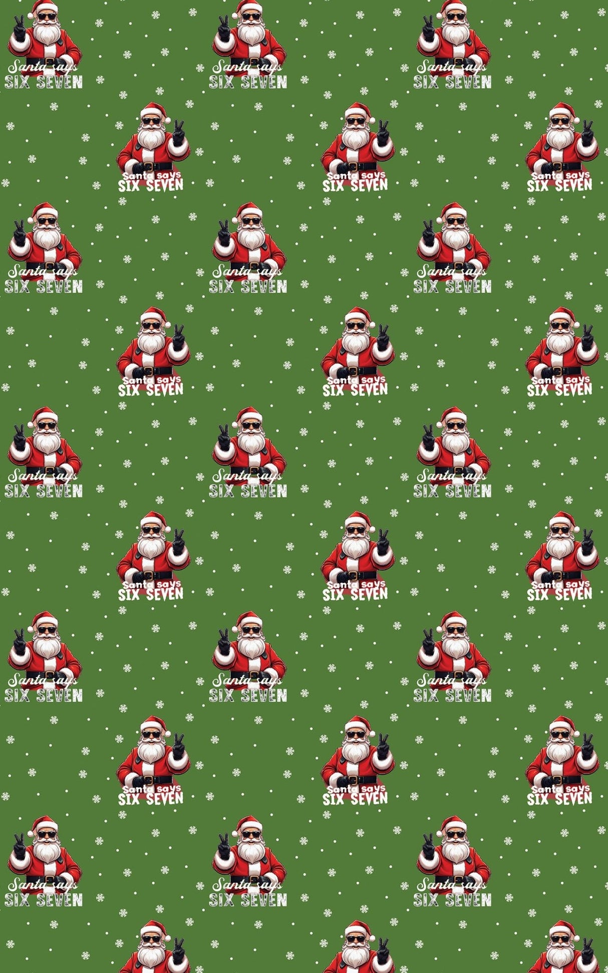 Santa Says 67 - Green - London Penny Gift Wrap