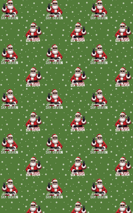 Santa Says 67 - Green - London Penny Gift Wrap