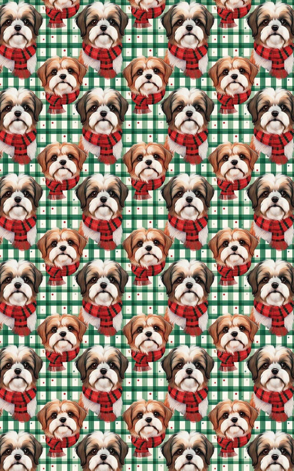 Shih Tzu Plaid Parade - London Penny Gift Wrap