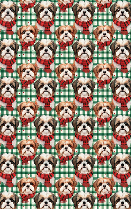 Shih Tzu Plaid Parade - London Penny Gift Wrap