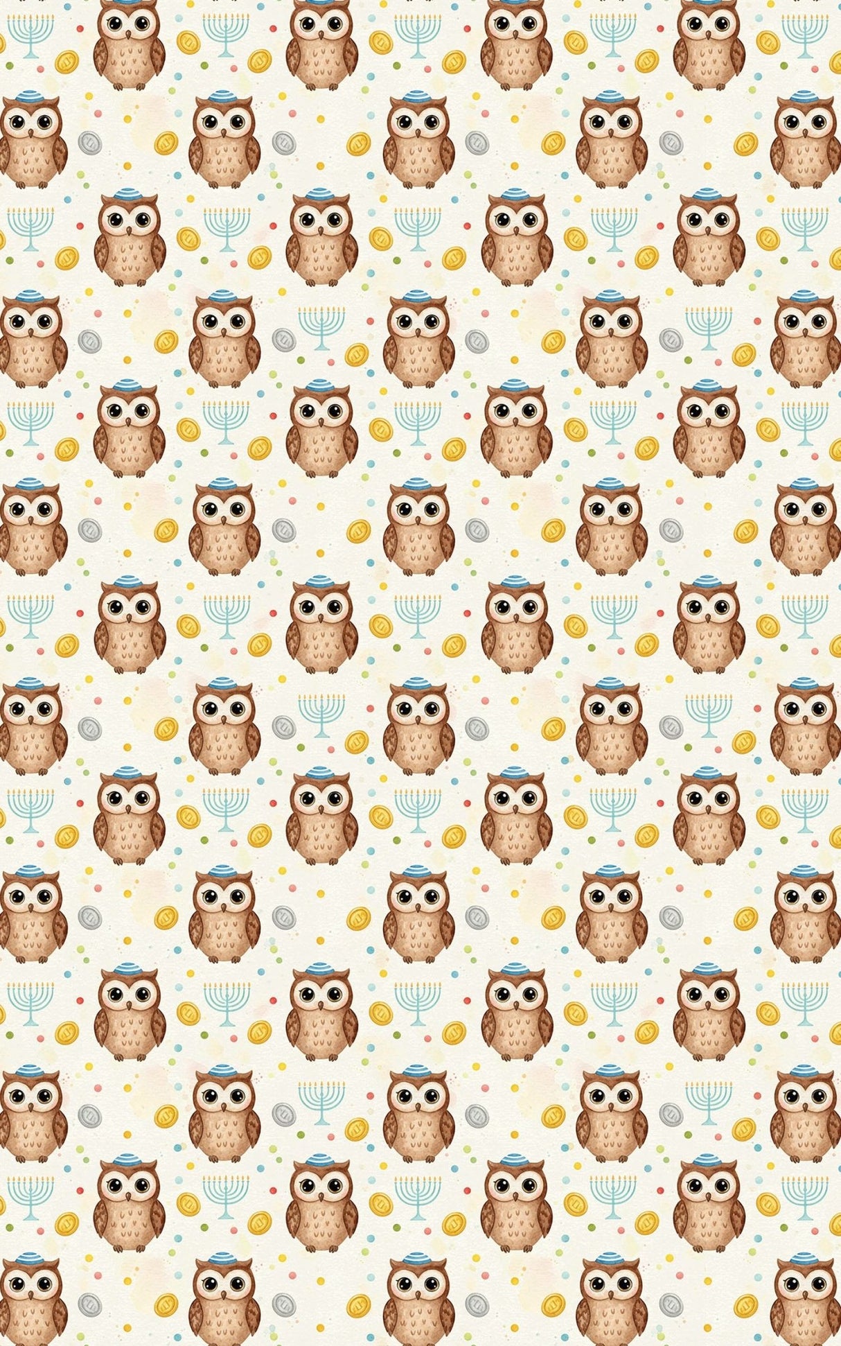 Owls Celebrate Hanukkah - London Penny Gift Wrap