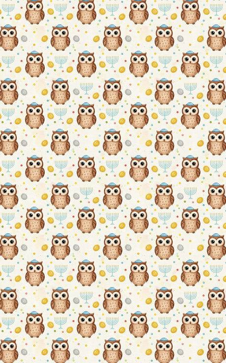 Owls Celebrate Hanukkah - London Penny Gift Wrap