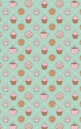 Paws & Pastry Mint - London Penny Gift Wrap