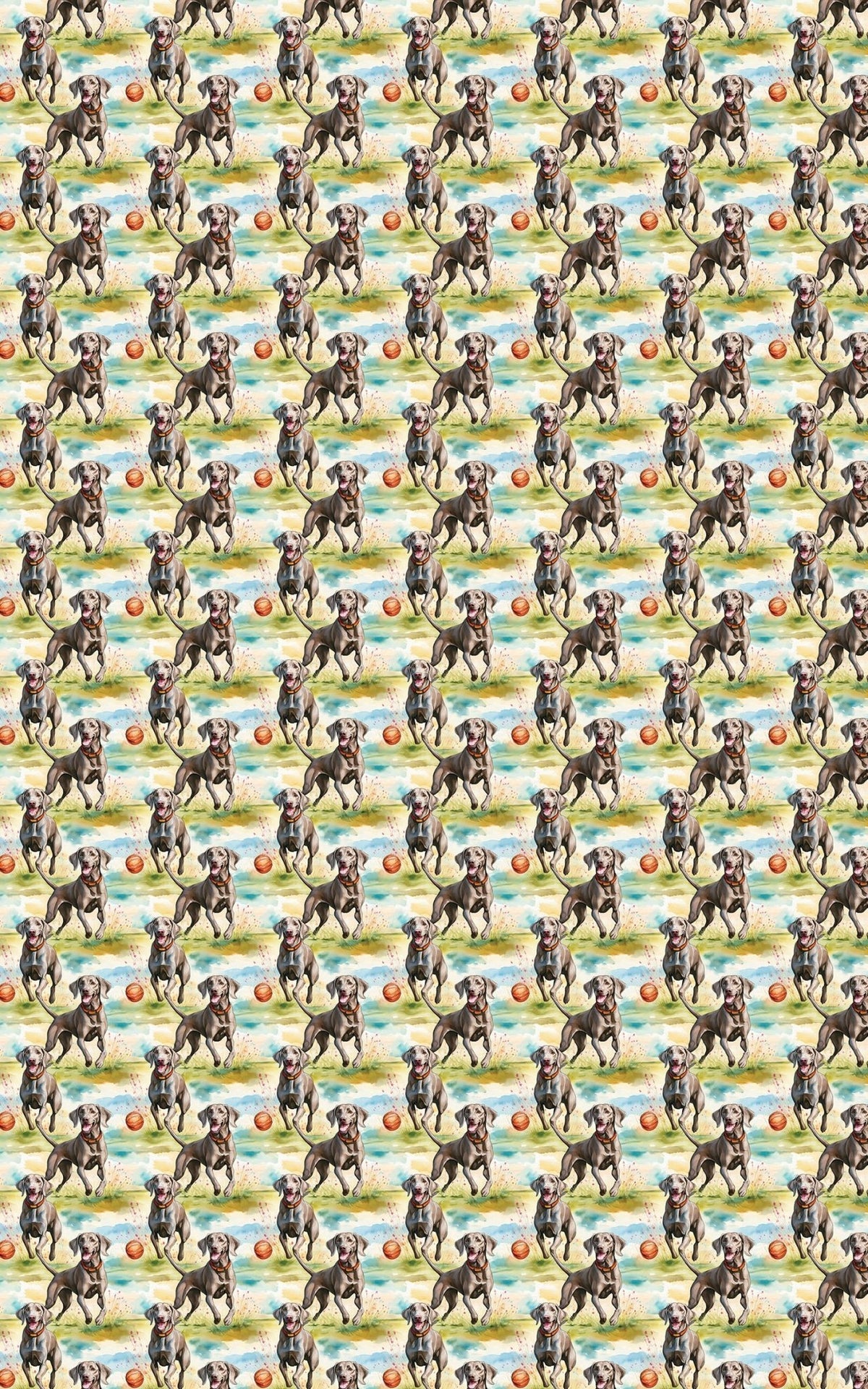 Weimaraner Chase Time - London Penny Gift Wrap