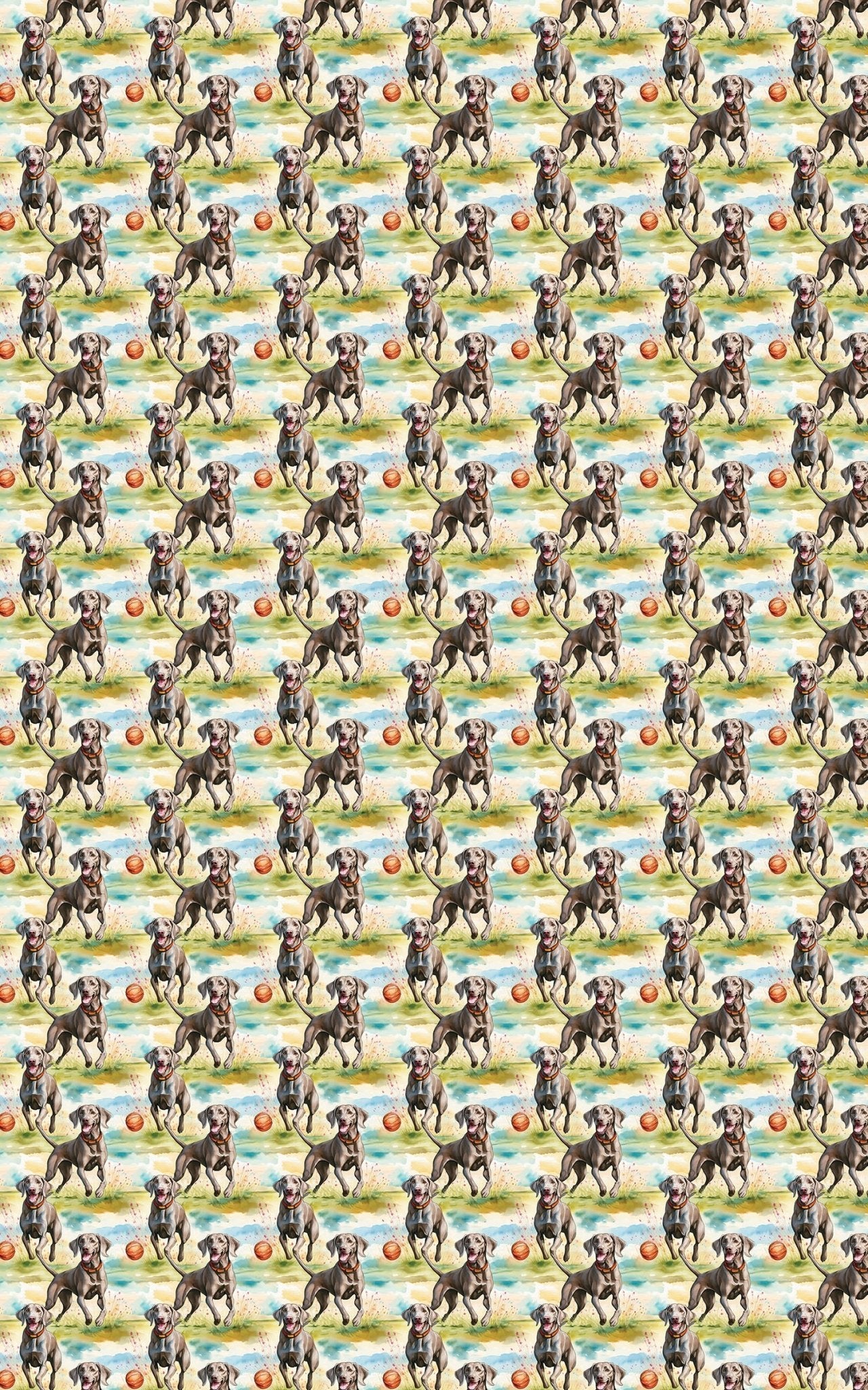 Weimaraner Chase Time - London Penny Gift Wrap