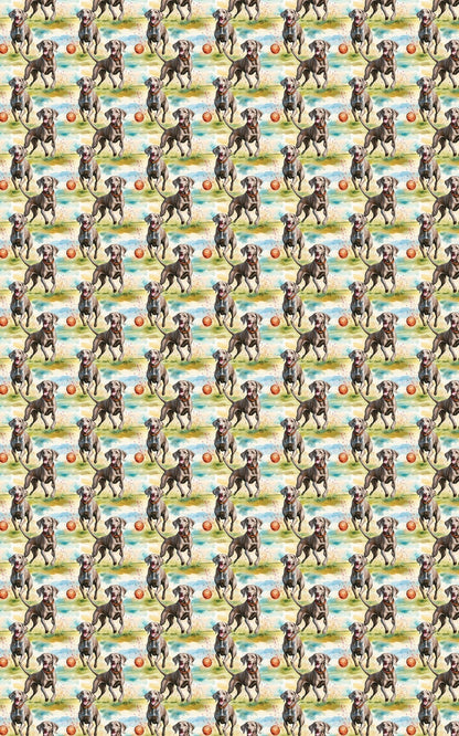 Weimaraner Chase Time - London Penny Gift Wrap