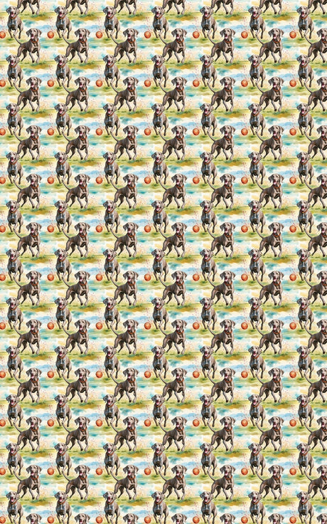 Weimaraner Chase Time - London Penny Gift Wrap