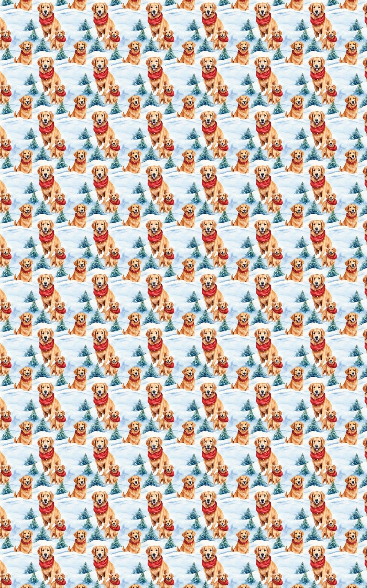 Snowbound Goldens - London Penny Gift Wrap