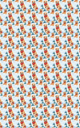 Snowbound Goldens - London Penny Gift Wrap