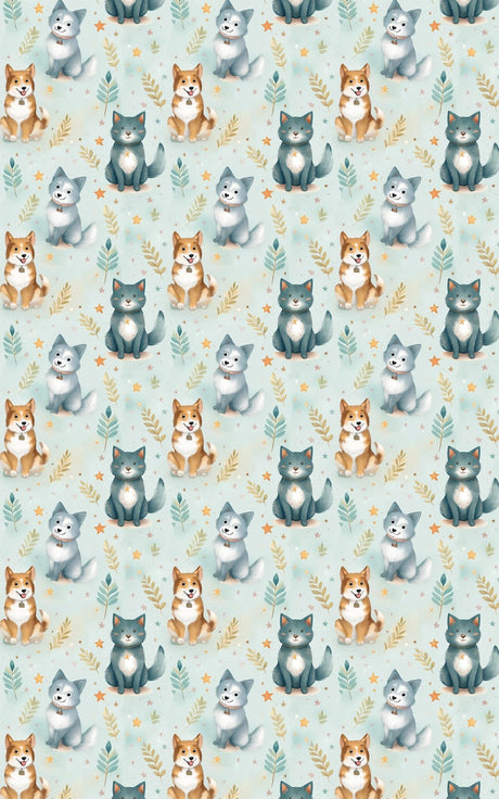 Soft Tails & Leaves - London Penny Gift Wrap