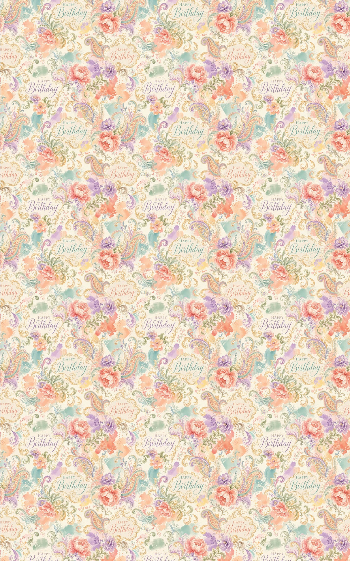 Birthday Filigree Bloom Wrapping Paper