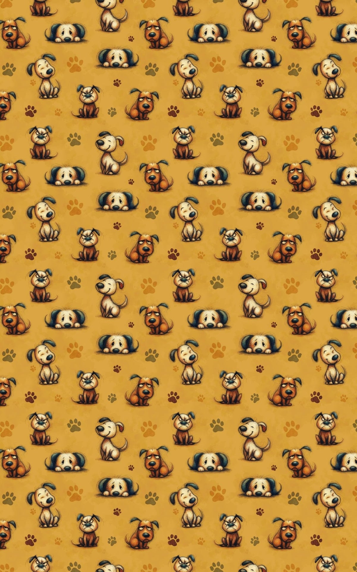 Playful Puppy Doodles - London Penny Gift Wrap