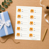 Pomeranian Paws & Bows Gift Tag Sticker Sheet