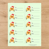 Pomeranian Santa Paws Gift Tag Sticker Sheet