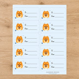 Pomeranian Pawprint Wishes Gift Tag Sticker Sheet