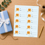 Pomeranian Pawprint Wishes Gift Tag Sticker Sheet