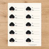 Poodle Paws & Bows Gift Tag Sticker Sheet