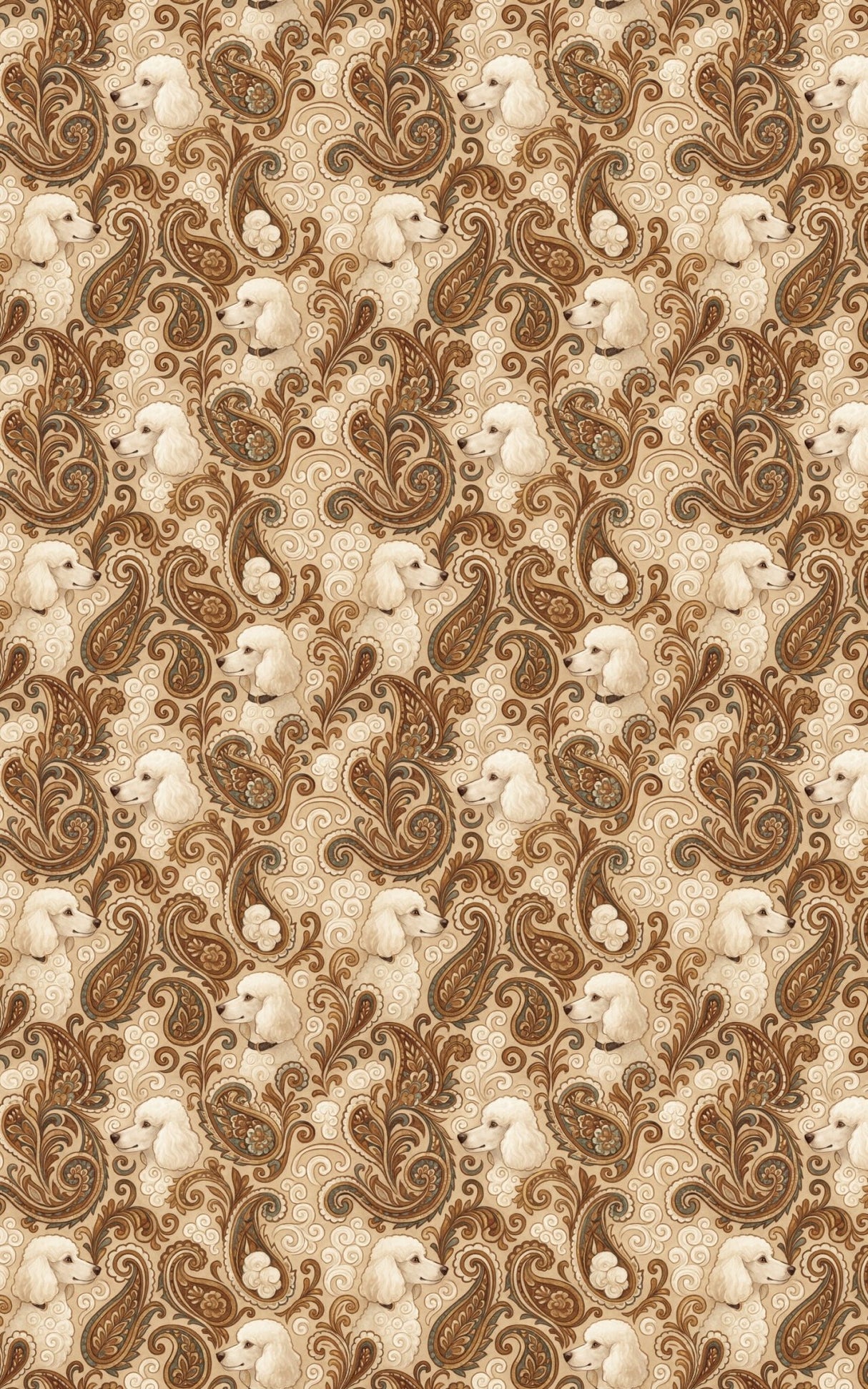 Poodle Paisley - London Penny Gift Wrap
