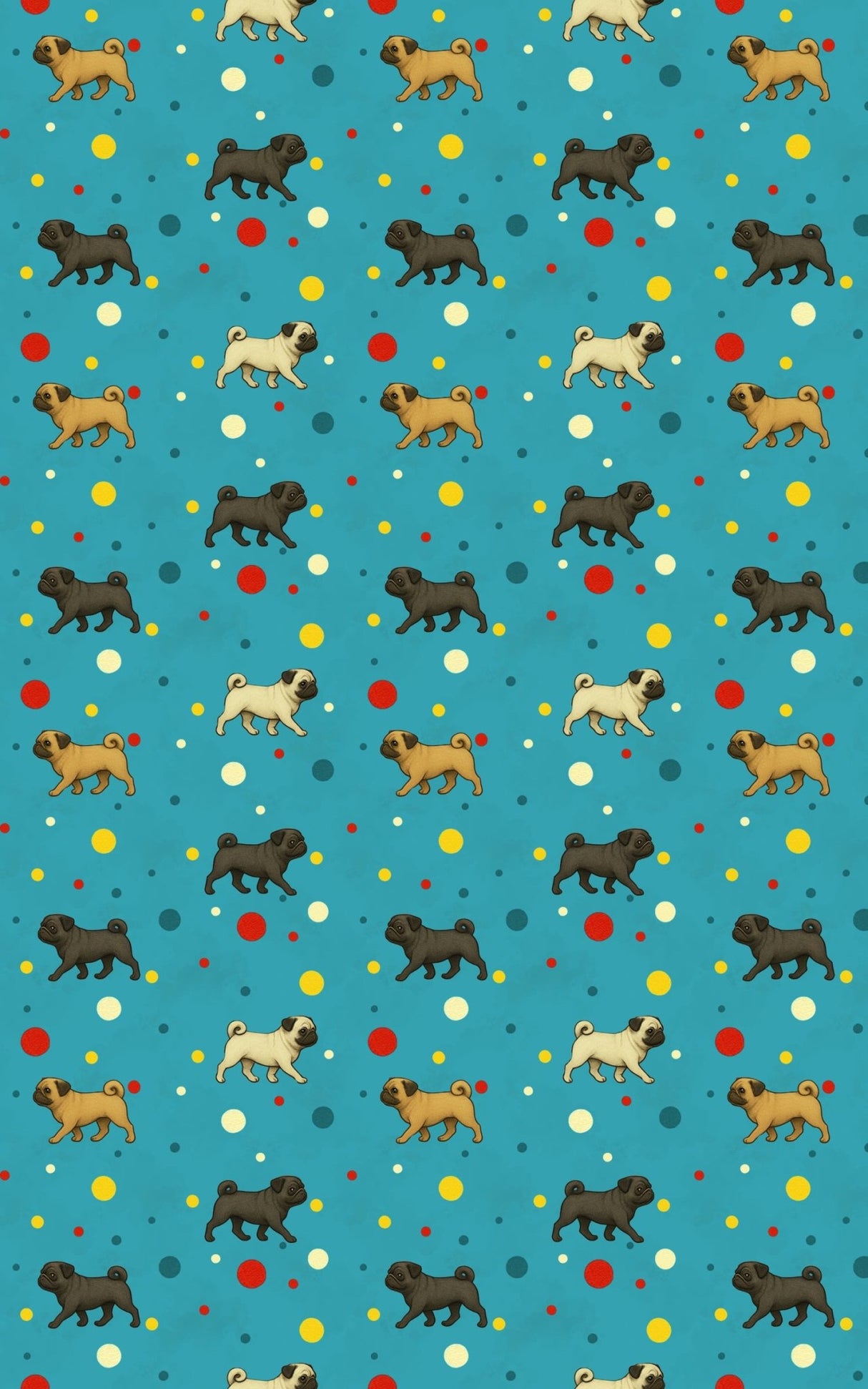 Pug Parade Polka - London Penny Gift Wrap
