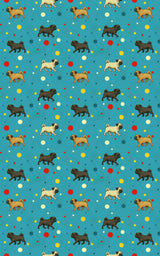Pug Parade Polka - London Penny Gift Wrap
