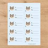 Ragdoll Pawprint Wishes Gift Tag Sticker Sheet