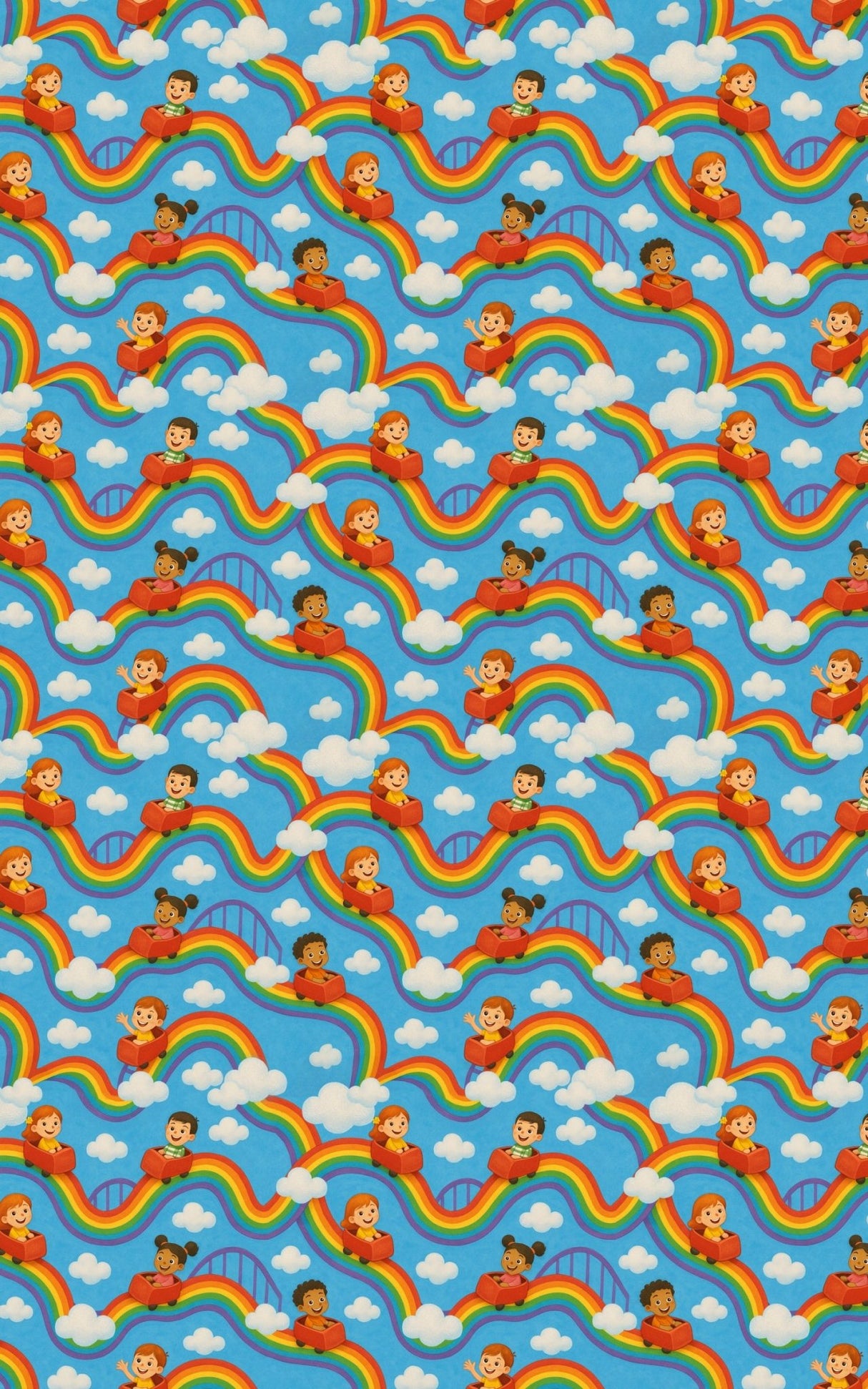 Rainbow Rollercoaster - London Penny Gift Wrap