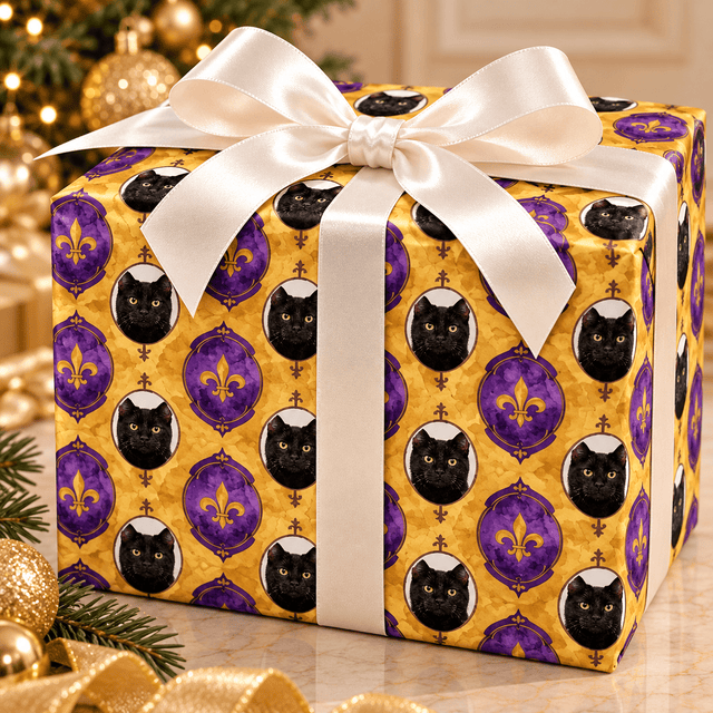 Personalized Fleur-de-Lis Ornamental Wrapping Paper | Custom Gift Wrap - London Penny Gift Wrap
