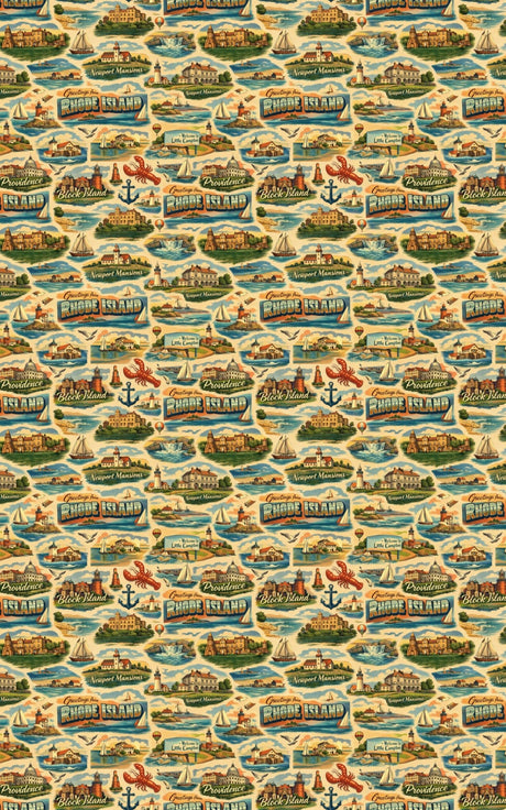 Rhode Island Postcard Memories - London Penny Gift Wrap