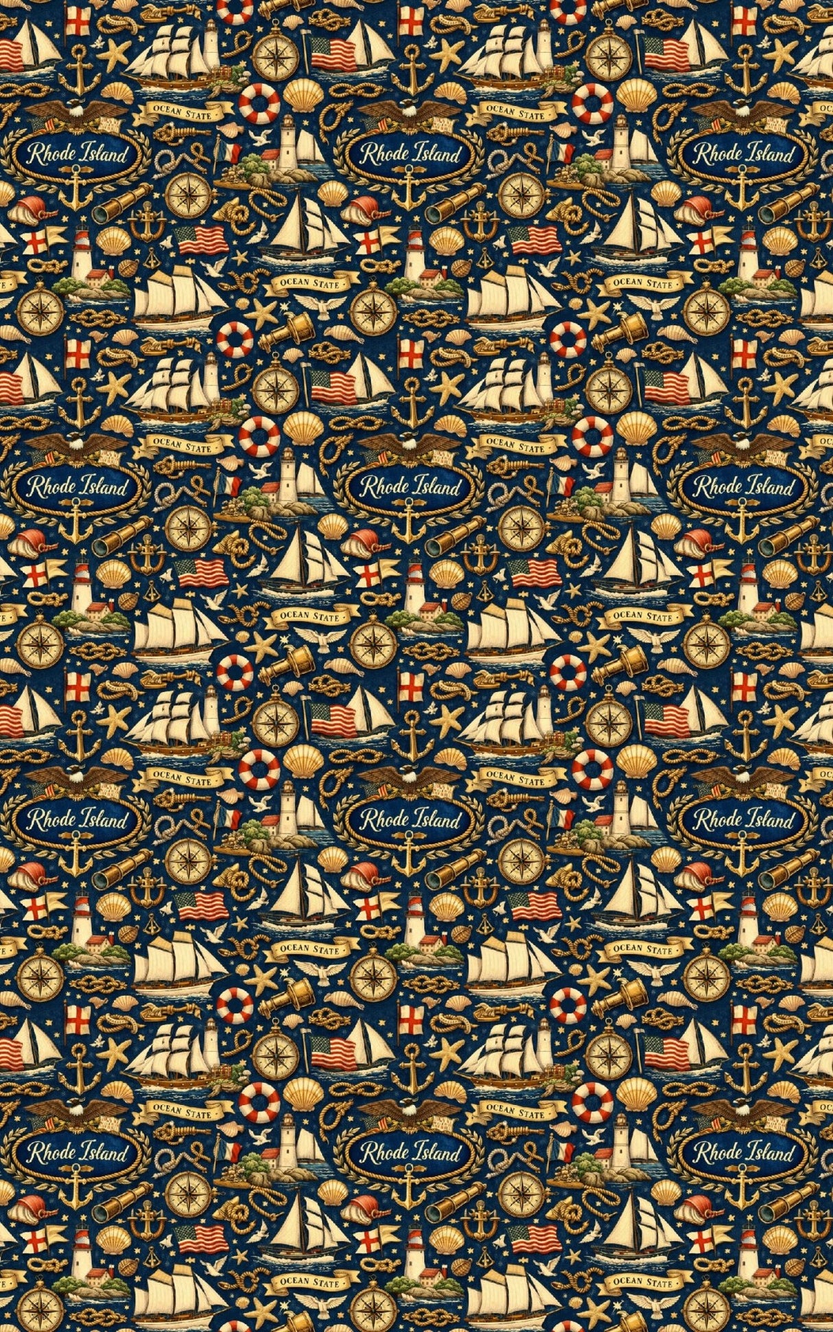 Rhode Island Nautical Charm - London Penny Gift Wrap