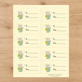 Rock-a-Bye Kitty Gift Tag Sticker Sheet