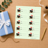 Rottweiler Santa Paws Gift Tag Sticker Sheet
