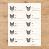 Russian Blue Purrfectly Yours Gift Tag Sticker Sheet