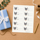 Russian Blue Purrfectly Yours Gift Tag Sticker Sheet