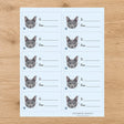 Russian Blue Pawprint Wishes Gift Tag Sticker Sheet - London Penny Gift Wrap