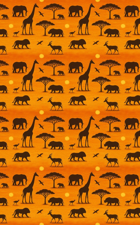 Safari Sunset Silhouettes - London Penny Gift Wrap