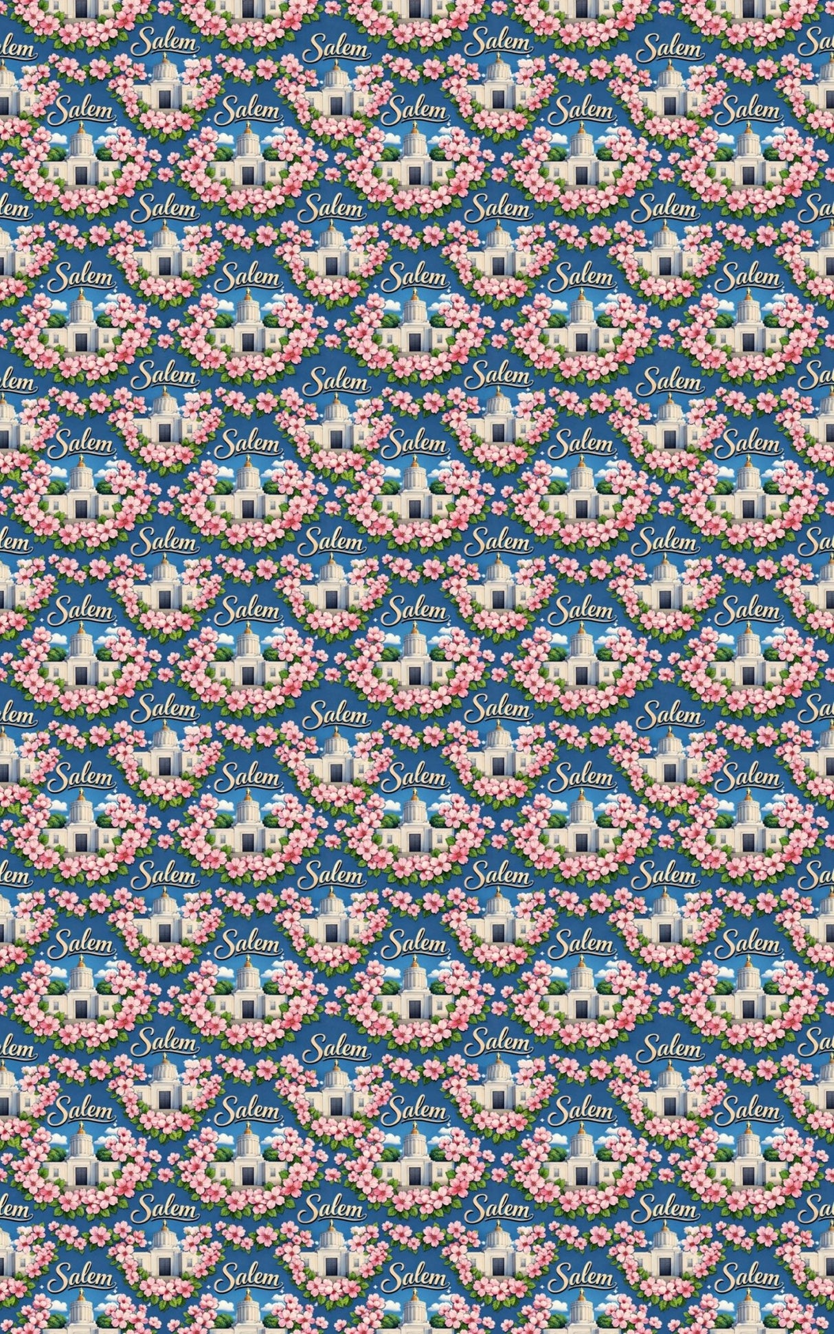 Salem Capitol Cherry Blossom - London Penny Gift Wrap