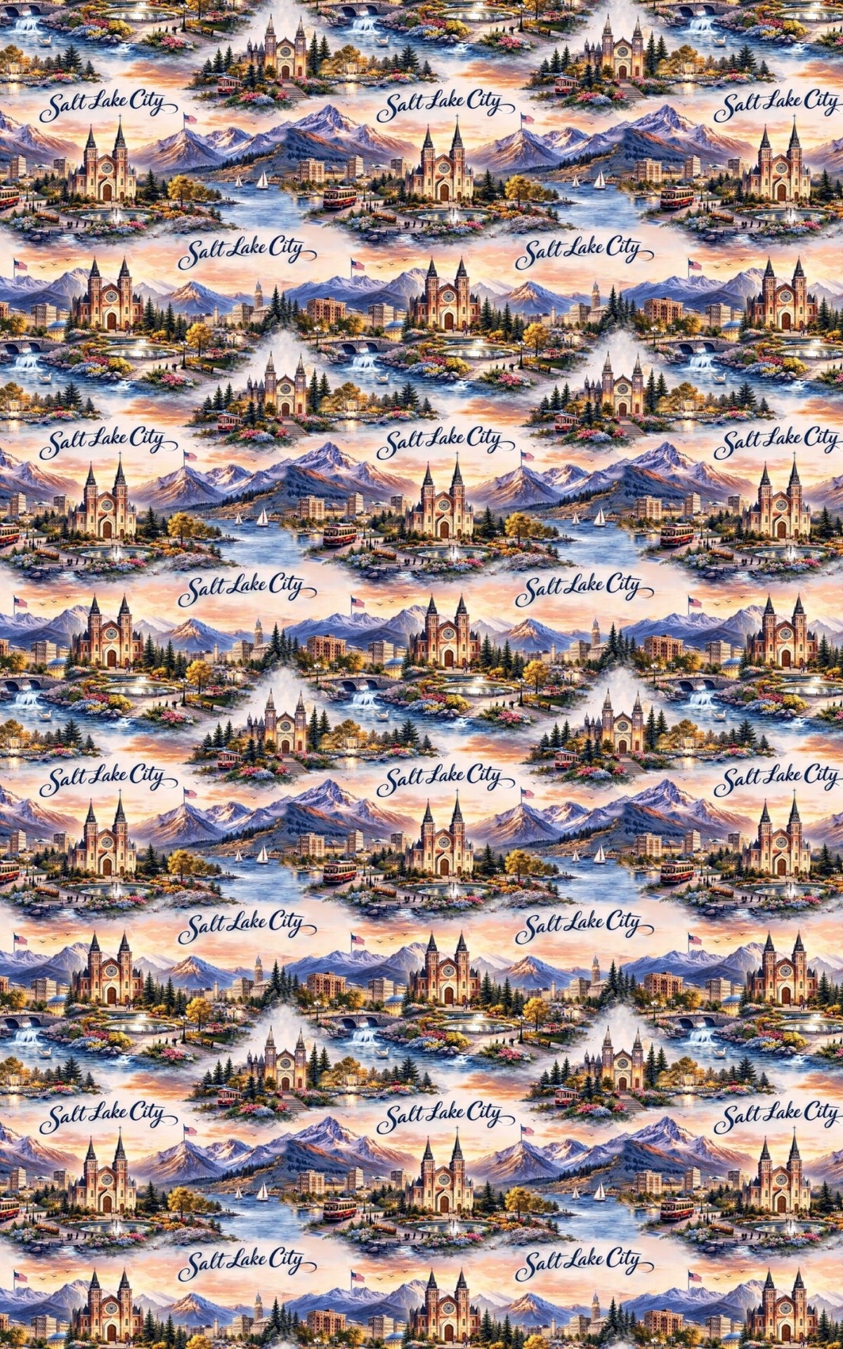 Salt Lake City Mountain Temple Glow - London Penny Gift Wrap
