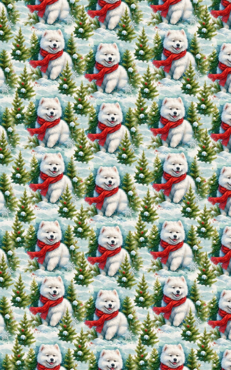 Snowy Samoyeds - London Penny Gift Wrap