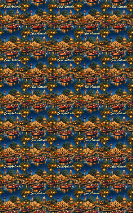 San Antonio Riverwalk Nights - London Penny Gift Wrap