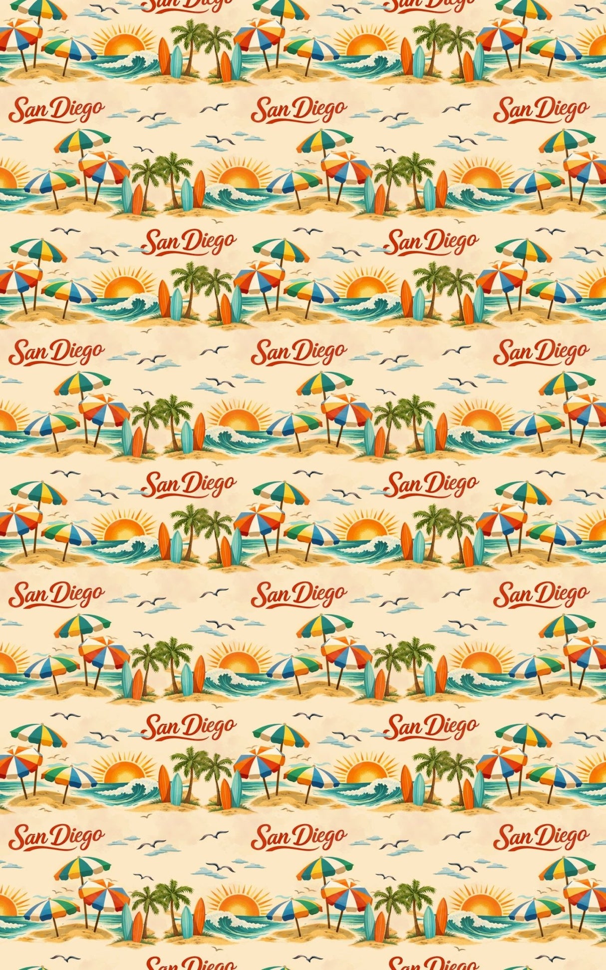 San Diego Boardwalk Breeze - London Penny Gift Wrap