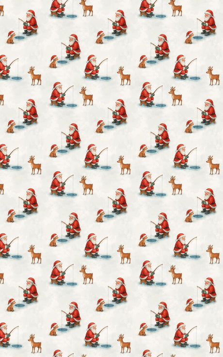 Santa Ice Fishing - London Penny Gift Wrap
