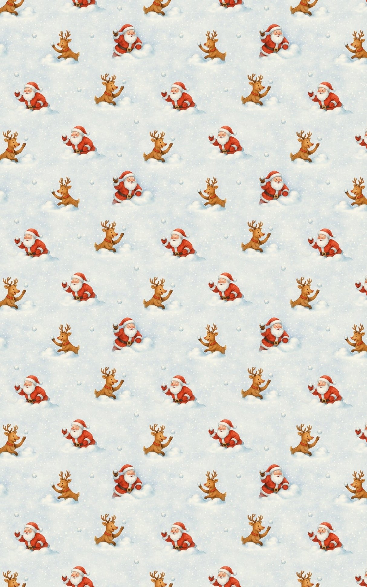 Santa vs. Reindeer: Snow Wars - London Penny Gift Wrap